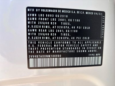 2022 Volkswagen Tiguan 2.0T SEL R-Line