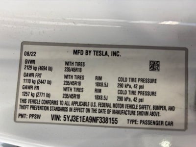 2022 Tesla Model 3 Base