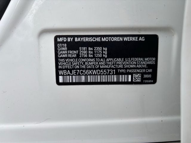 2019 BMW 5 Series 540i xDrive